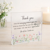 Personalised Acrylic Block - Thank you