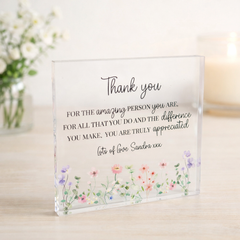 Personalised Acrylic Block - Thank you