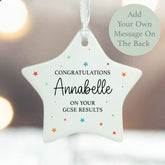 Personalised GCSE Porcelain Star Keepsake Decoration 8 cm