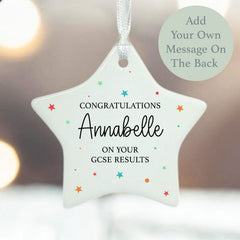 Personalised GCSE Porcelain Star Keepsake Decoration 8 cm