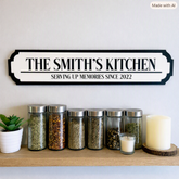 Personalised Kitchen Street Sign Custom Family Name Plaque