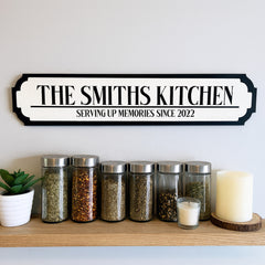 Personalised Kitchen Street Sign Custom Family Name Plaque