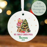 Personalised Baby's 1st Christmas Bauble | Teddy Bear Tree Decoration New Baby Gift