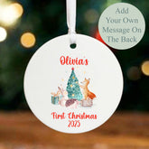 Personalised Baby's First Christmas Wild Animals Bauble Keepsake Gift