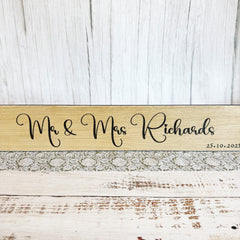 Personalised Printed Oak Wedding Sign - Elegant Custom Decor for Your Special Day