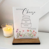 Floral Personalised Cheese Sign for Wedding Events - Opaque Acrylic