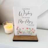 Floral Personalised Leave Your Wishes Sign - Opaque