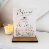 Floral Personalised Polaroid Wedding Guest Book Sign - Opaque Acrylic A5