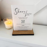 Classic Personalised Share the Love Photo Wedding Party Sign - Opaque Acrylic