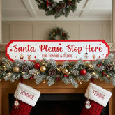 Personalised Acrylic Santa Stop Here Road Sign for Festive Home Decorations
