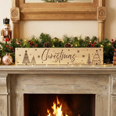 Custom Oak Christmas At Sign - Family Keepsake Festive Decor