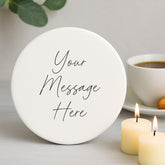 Personalised White Round Coaster for All Occasions - Custom Text