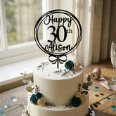 Personalised Happy 30th Birthday Acrylic Cake Topper