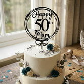 Personalised Happy 50th Birthday Acrylic Cake Topper