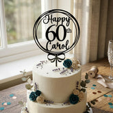 Personalised Happy 60th Birthday Acrylic Cake Topper