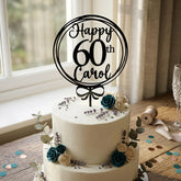 Personalised Happy 60th Birthday Acrylic Cake Topper