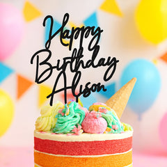 Personalised Happy Birthday Acrylic Cake Topper