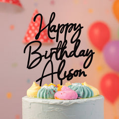 Personalised Happy Birthday Acrylic Cake Topper
