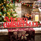 Merry Christmas Standing Table Sign w/ Base Xmas Mantel piece Decor
