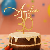 Personalised Acrylic Name and Age Birthday Cake Topper