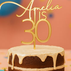 Personalised Acrylic Name and Age Birthday Cake Topper