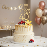 Personalised Name and Age Cake Topper D3 Mirrored Acrylic