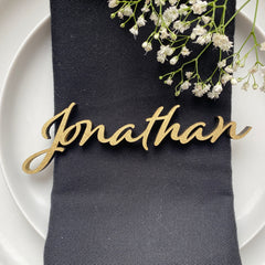 Personalised Wooden Wedding Place Names, Customisable Colour Wedding Favours, Small Childrens Wood Name Tags, Wooden Names, Laser Cut, Font 7