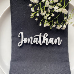 Personalised Wooden Wedding Place Names, Customisable Colour Wedding Favours, Small Childrens Wood Name Tags, Wooden Names, Laser Cut, Font 8