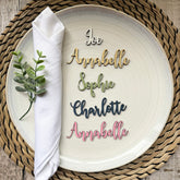 Personalised Wooden Name Place Name Cards, Wedding Favours, Small Children's Wood Name Tags, Wooden Names, Laser Cut Wooden Place Names, Font 2