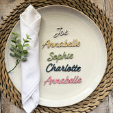 Personalised Wooden Wedding Place Names, Customisable Colour Wedding Favours, Small Childrens Wood Name Tags, Wooden Names, Laser Cut, Font 7