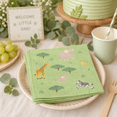 Safari Paper Napkins Kids Party Tableware (Pack of 12, 16.5cm)