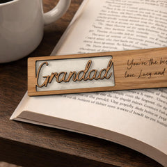 Personalised Grandad Wooden Bookmark Father’s Day Gift with Message