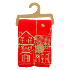 Red Gold Christmas Tablecloth Luxury Festive Dining Party Table Decoration Style 2.4m