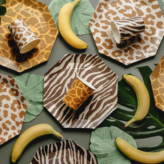 Safari Print Paper Plates Kids Party Tableware (Pack of 6, 23cm)