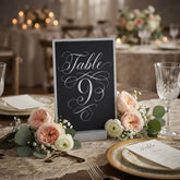 Silver Wooden Table Name/Number Sign