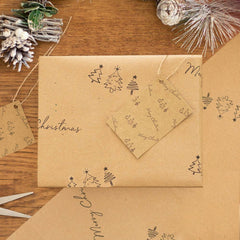 merry-christmas-wrapping-paper-set-2-sheets-and-2-tags-eco-friendly|LLWPMERRYSET|Luck and Luck| 1
