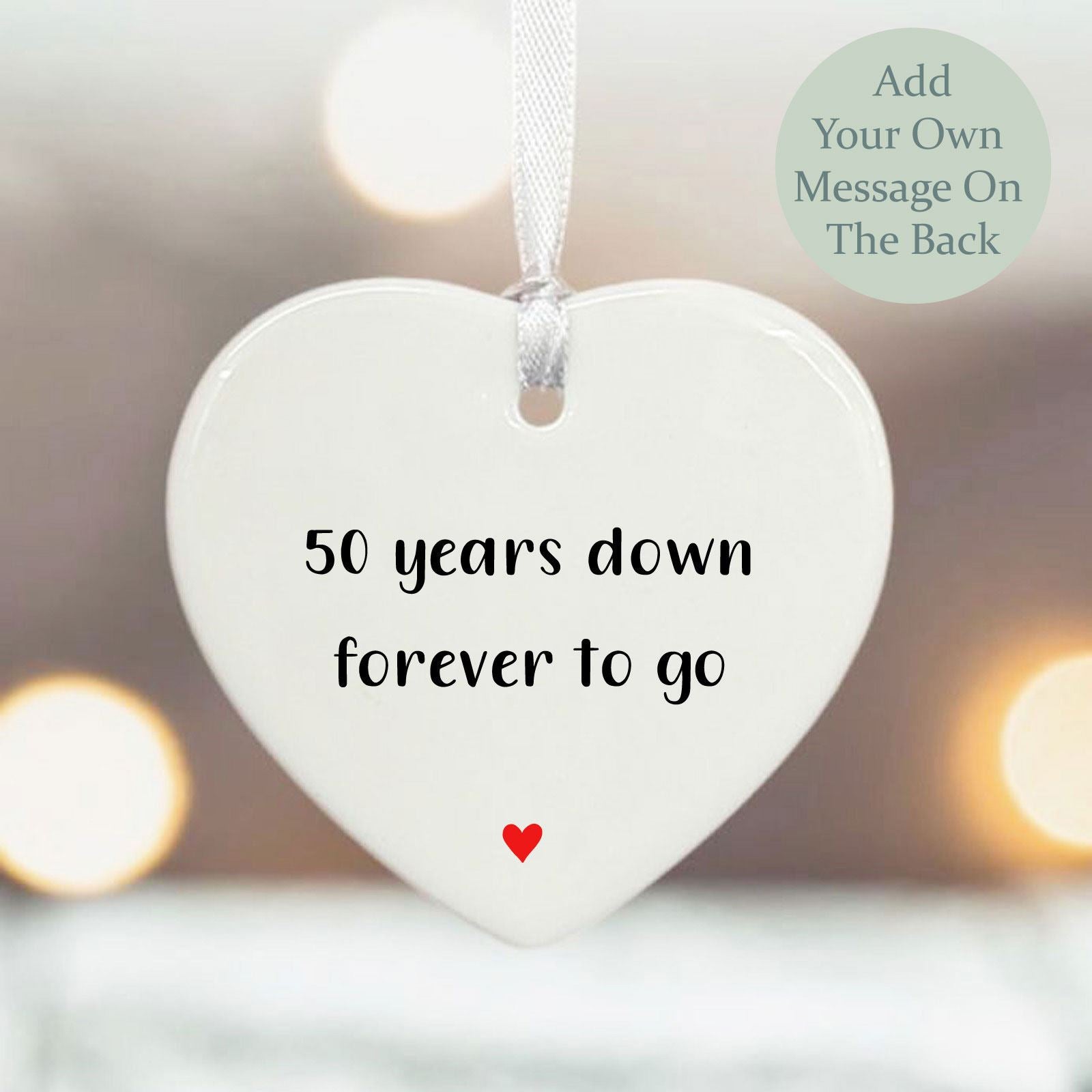 personalised-porcelain-heart-50-years-down-wedding-anniversary|LLUV50YEARS|Luck and Luck| 1