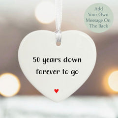 personalised-porcelain-heart-50-years-down-wedding-anniversary|LLUV50YEARS|Luck and Luck| 1