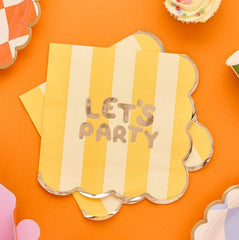 Lets Party Paper Napkins For Colourful Birthday Party Table Settings (Pack of 16, 16.5 cm)