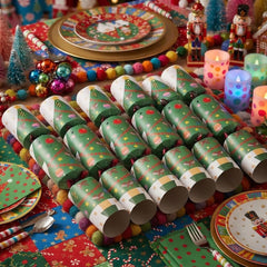 Roll a Christmas Tree Dice Game Christmas Crackers Festive Party Tableware Set of 6