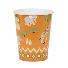 Safari Paper Cups Kids Party Tableware (Pack of 6, 7.5cm)