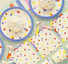 Confetti Design Paper Napkins For Colourful Birthday Party Table Settings (Pack of 20, 16.5 cm)