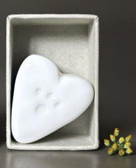 Personalised Porcelain Heart Pawprints Matchbox with Custom Message Keepsake