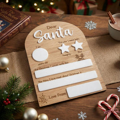 Dear Santa Wooden Christmas Sign for Cheerful Seasonal Home Decoration and Gift