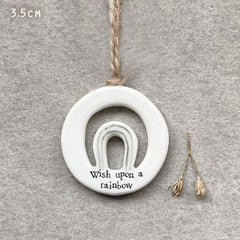 east-of-india-mini-porcelain-cut-out-hanger-wish-upon-a-rainbow|6630b|Luck and Luck| 1