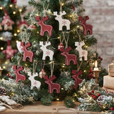 Wooden Red and Cream Deer In Box