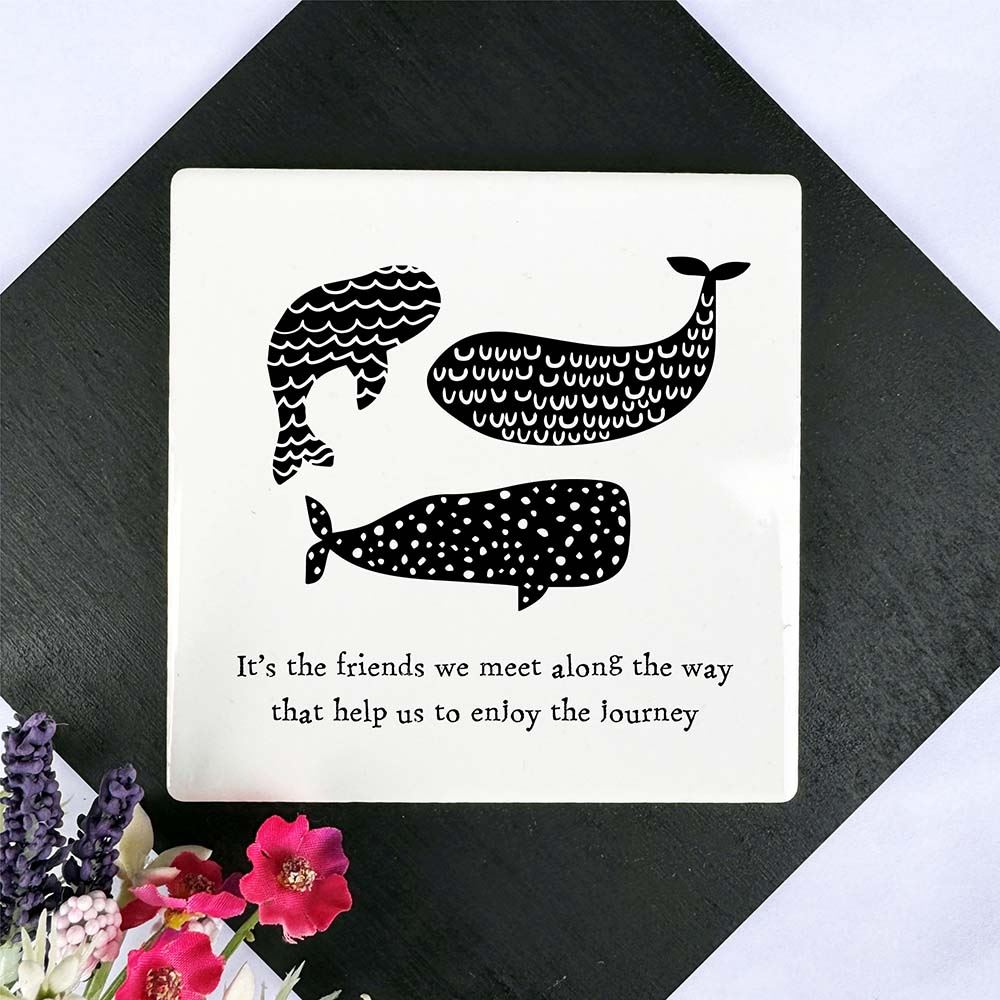 square-white-porcelain-coaster-the-friends-we-meet-whale|UV153|Luck and Luck| 1