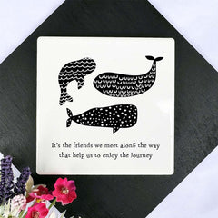 square-white-porcelain-coaster-the-friends-we-meet-whale|UV153|Luck and Luck| 1