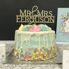 personalised-wedding-surname-cake-topper-acrylic-mr-mrs|LLWWSURNAMECTA|Luck and Luck| 1