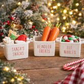 Christmas Porcelain Mini Snack Bowls Elf Reindeer Santa White Festive Set of 3